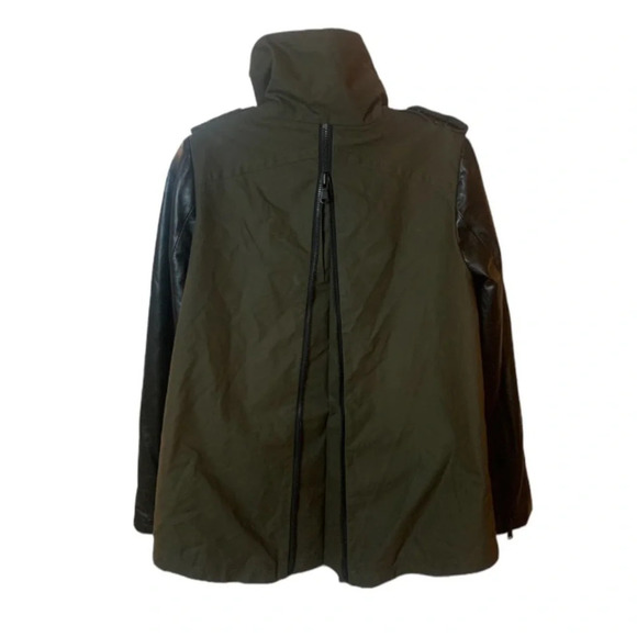 Danier Green Black Jacket Leather Sleeves 2XS - Picture 3 of 12